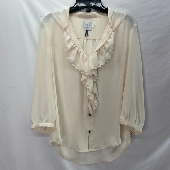 HD in Paris Anthroplogie Blouse Beige - 12 - Picture 1 of 6